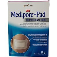 3M Medipore+Pad Medicazione adesiva con Tampone Assorbente 10 x 10cm, 5pezzi