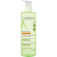 A-Derma Exomega Control - Gel Detergente Emollinete 2 in 1 per Pelle Secca a Tendenza Atopica Prurito, 500ml
