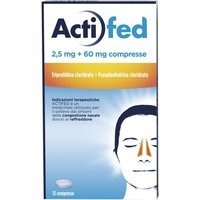 Actifed 2,5 mg Congestione Nasale e Raffreddore, 12 Compresse