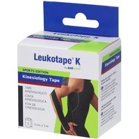 Actimove Leukotape K Tape Kinesiologico 5cm x 5 m colore Nero, 1 pezzo