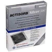 Actisorb Silver Medicazione In Carbone Attivo Con Argento 10,5x10,5 Cm 3 Pezzi