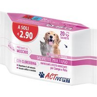 ACTivePET Salviettine Multiuso Rinfrescanti ed Igienizzanti, 20 salviette