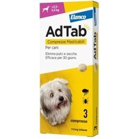 AdTab Lotilaner 112mg Antiparassitario per Cani 2,5-5,5Kg, 3 compresse