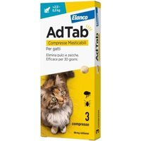 AdTab Lotilaner 48mg Antiparassitario per Gatti 2-8Kg, 3 compresse