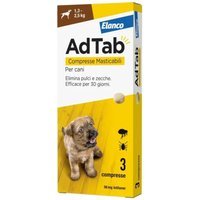 AdTab Lotilaner 56,25mg Antiparassitario per Cani 1,3 - 2,5kg, 3 compresse