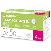 Ago Per Penna Da Insulina Nanopass 32,5 Gauge Lunghezza 4 Mm 100 Pezzi