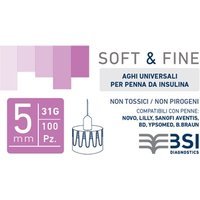 Ago Per Penna Da Insulina Soft&fine 31 Gauge 5 Mm 100 Pezzi