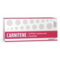 Alfasigma Carnitene 1g/10ml L-Carnitina Soluzione Orale Deficit Primari e Secondari di Carnitina, 10 Flaconi