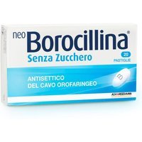 Alfasigma Neoborocillina Senza Zucchero Antisettico del Cavo Orofaringeo Disinfettante Gola, 20 Compresse
