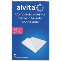 Alvita Compressa Adesiva Sterile in TNT 7,2 x 5cm, 5 medicazioni