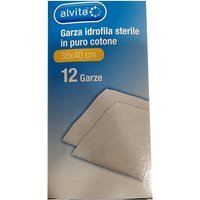 Alvita Garza Idrofila Sterile In Puro Cotone 36 x 40 cm 12 Pezzi