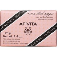 Apivita Natural Soap - Sapone con Rosa e Pepe Nero, 125g