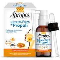 Apropos Estratto Puro di Propoli Soluzione Idroalcolica Spray + Contagocce, 20ml