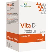 Aqua Viva Vita D 2000 UI Gocce - Integratore di vitamina D per ossa e difese immunitarie, 35 ml