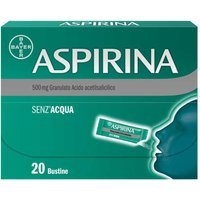 Aspirina in Granuli Senza Acqua Antidolorifico e Antinfiammatorio per Mal di Testa, 20 Bustine