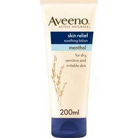 Aveeno Skin Relief Crema Lenitiva per Pelli Molto Secche e Sensibili Assorbimento Rapido Avena e Mentolo Senza Profumo Vegan, 200ml
