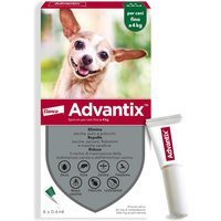 Bayer Advantix - Spot On Antiparassitario per Cani fino a 4Kg, 6 pipette