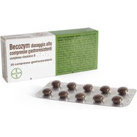 Bayer Becozym Alto Dosaggio Vitamine Gruppo B Vitamina B1 B2 B3 B6 B5 B12 e B7, 20 Compresse Gastroresistenti