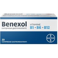 Bayer Benexol Trattamento per Carenza di Vitamine B a base di Vitamina B1 B6 B12, 20 Compresse Gastroresistenti