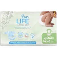 BébéCash FreeLife - Pannolino per Bambini Taglia 4 Maxi, 48 pannolini