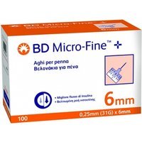Becton Dickinson BD Microfine+ G31 6 mm Ago Per Penna Da Insulina 100 Pezzi