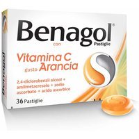 Benagol Vit C con Vitamina C Gusto Arancia Antisettico del Cavo Orale, 36 Pastiglie
