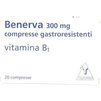 Benerva compresse gastroresistenti 300 mg - Ricostituente per carenza di vitamina B1, 20 compresse