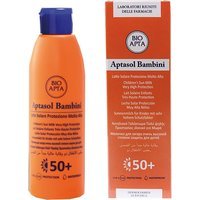 Bioapta Aptasol Bambini - Latte solare SPF 50+ resistente all'acqua, 125 ml