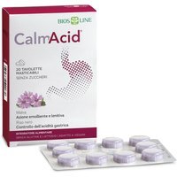 Bios Line CalmAcid - Integratore Alimentare per l'Acidità Gastrica, 20 tavolette masticabili