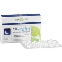 Bios Line Vitacalm melatonina sublinguale - Integratore per il sonno e il jet lag, 60 compresse