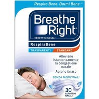 Breathe Right Cerottini Nasali Respira Bene Trasparenti Standard, 30 cerottini