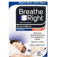 Breathe Right Original Cerotti Nasali Classici Grandi, 30 Pezzi