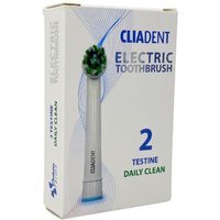 Budetta Farma CliaDent - Testina Daily Clean Ricambio per Spazzolino Elettrico Rotante, 2 Pezzi
