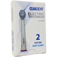 Budetta Farma CliaDent - Testina Soft Clean Ricambio per Spazzolino Elettrico Rotante, 2 Pezzi