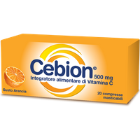 Cebion Integratore Vitamina C Gusto Arancia, 20 Compresse Masticabili