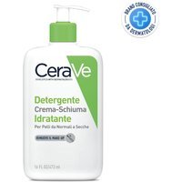 CeraVe Detergente Crema-Schiuma Idratante per Pelli da Normali a Secche con 3 Ceramidi Essenziali e Acido Ialuronico, 473ml