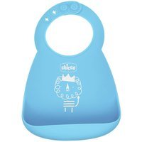 Chicco Bavaglino in Silicone Azzurro 6m+, 1 pezzo