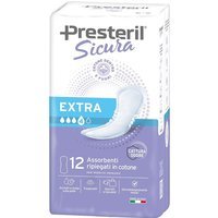 Corman Presteril Sicura Extra - Assorbenti in puro cotone per le perdite urinarie, 12 pezzi