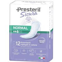 Corman Presteril Sicura Normal - Assorbenti in cotone per le perdite urinarie, 12 pezzi