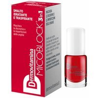 Dermovitamina Micoblock 3 in 1 - Smalto Idratante e Traspirante Colore Rosso, 5ml