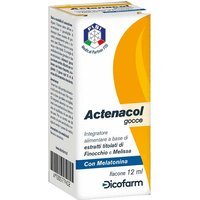 Dicofarm Actenacol Integratore di Finocchio Melissa e Melatonina Gocce, 12ml