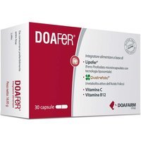 Doafarm DoaFer Integratore di Ferro Vitamina C Folati e Vitamina B12, 30 Capsule