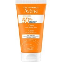 Eau Thermale Avène Crema SPF 50+ Solare Viso per Pelli Sensibili e Secche, 50ml