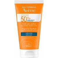 Eau Thermale Avène Fluido Senza Profumo SPF 50+ Solare Pelli Sensibili Normali e Miste, 50ml