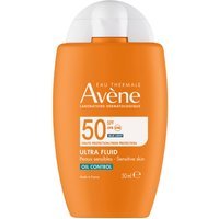 Eau Thermale Avène Ultra Fluid Oil Control Alta Protezione SPF50 Solare per Pelle Sensibile, 50ml