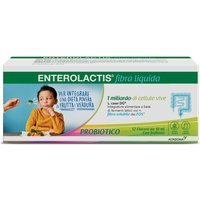 Enterolactis Fibra Liquida Integratore Fermenti Lattici, 12 Flaconcini