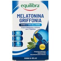 Equilibra Melatonina e Griffonia Integratore Sonno e Rilassamento, 60 Compresse