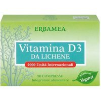 Erbamea Vitamina D3 da Lichene Integratore Alimentare, 90 Compresse