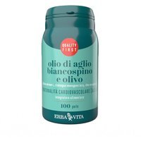 Erba Vita Monoplanta - Olio di Aglio Biancospino Olivo Integratore, 100 perle
