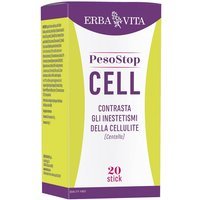 Erba Vita PesoStop Cell - Integratore anticellulite e drenante per il microcircolo, 20 stick